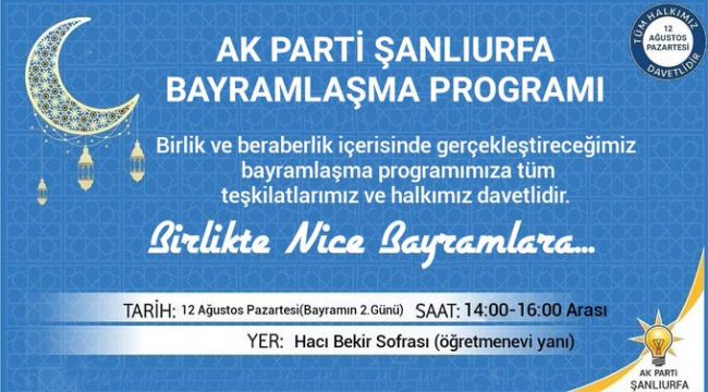 Şanlıurfa Ak Parti'de Bayramlaşma Günü