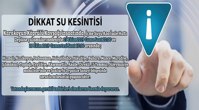 Dikkat Su Kesintisi