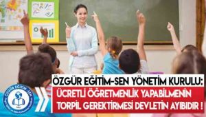 Ücretli Öğretmenlik Yapabilmenin Torpil Gerektirmesi Devletin Ayıbıdır!