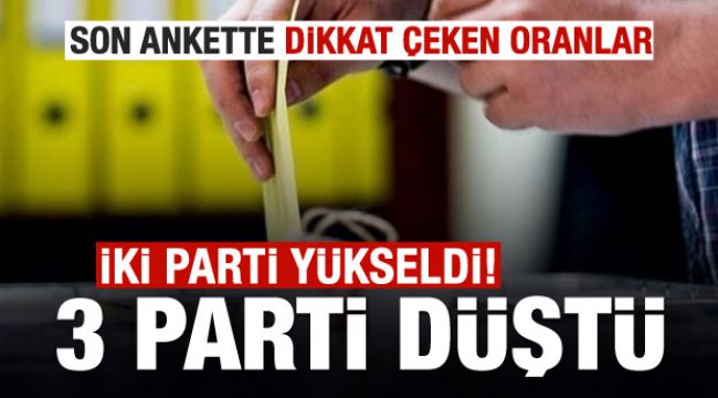 Son Ankete göre iki partinin oyları son iki ayda arttı