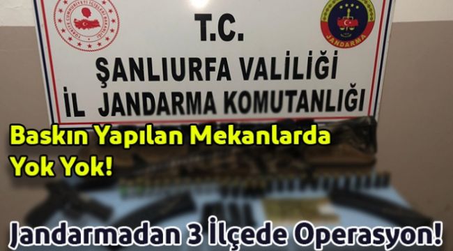 Şanlıurfa Jandarmadan 3 İlçede başarılı operasyon