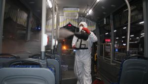  Büyükşehir'de Panik Yok; Tedbir Var  Özel Halk Otobüsleri De Dezenfekte Edildi 