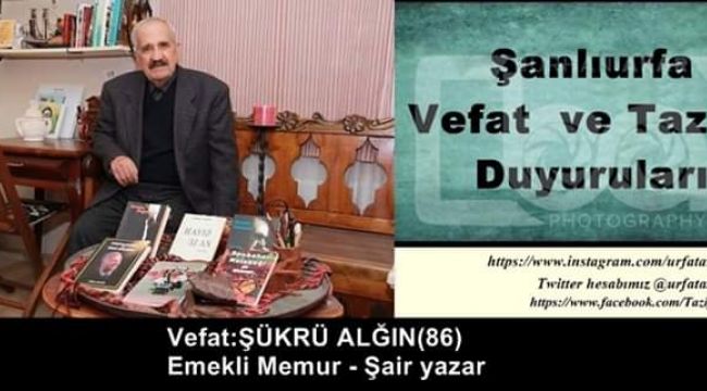 Şair, Şükrü Algın Vefat Etti 