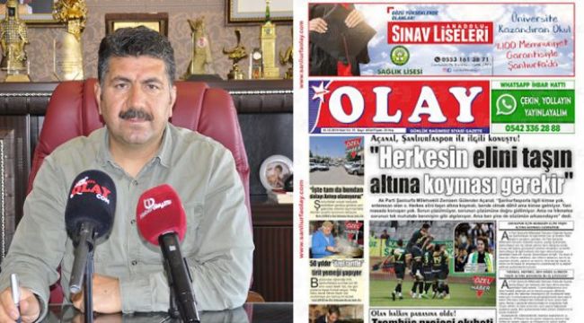 Şanlıurfa Olay Gazetesi Sadece Dijital Olarak Yayın Yapma kararı Aldı