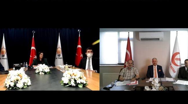 Yeniden Refah'ta  partiler arası  bayramlaşma  video  konferansla yapıldı