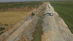Suruç'ta tahliye kanalı çalışmaları devam ediyor
