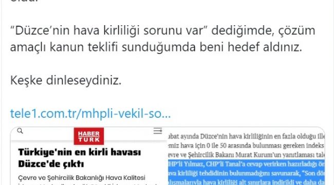 Chp’li Tanal’dan Akp/Mhp’li Vekillere: Eserinizle Gurur Duyun!