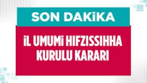 İl Hıfzıssıhha Kurulunun 2020 Yılı 189 Nolu Kararı