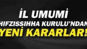 İl Hıfzıssıhha Kurulunun 2020 Yılı 195 Nolu Kararı