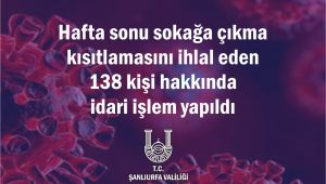 Hafta Sonu Kısıtlamalarında 138 Kişiye İdari İşlem Yapıldı