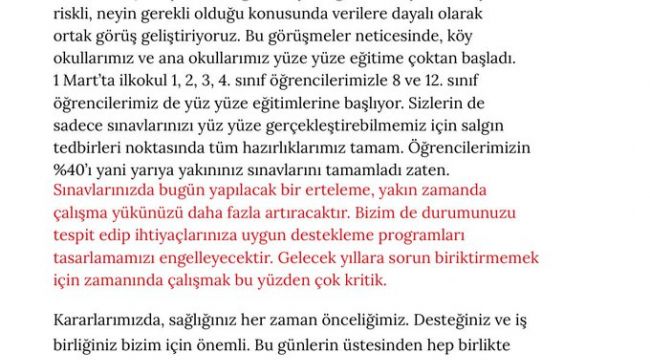 Milli Eğitim Bakanı Ziya Selçuk'tan son dakika yüz yüze eğitim ve sınav açıklaması!