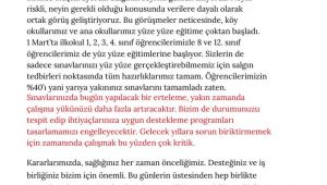 Milli Eğitim Bakanı Ziya Selçuk'tan son dakika yüz yüze eğitim ve sınav açıklaması!