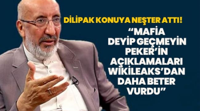 Dilipak: Mafia deyip geçmeyin, Peker’in açıklamaları Wikileaks’dan daha beter 