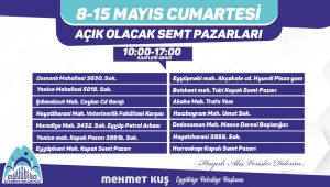 Eyyübiye Belediyesi, Açık Olacak Semt Pazarlarını Belirledi