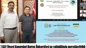 7.GAP Zirvesi Kongreleri Harran Üniversitesi Ev Sahipliğinde Gerçekleştirildi