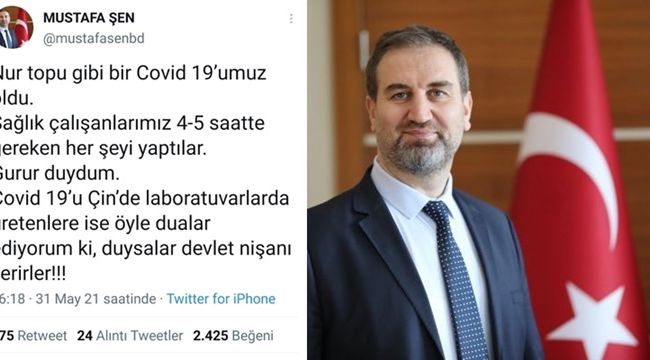 Ak Parti Genel başkan yardımcısı Mustafa Şen'den: Covid-19'u Çin Laboratuvarda üretti iddiası