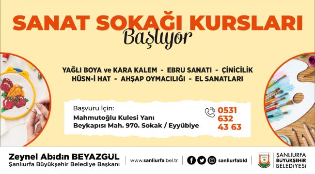 Sanat Sokağında Geleneksel El Sanatları Kursları Başlıyor