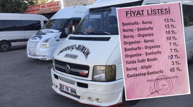 Urfa-Suruç arası yol ücretleri zamlandı!