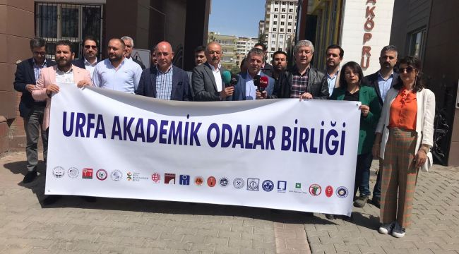 Urfa Akademik Odalar Birliği Karaköprü'deki İmar değişikliğini protesto edip basın açıklaması yaptı 