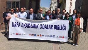 Urfa Akademik Odalar Birliği Karaköprü'deki İmar değişikliğini protesto edip basın açıklaması yaptı 
