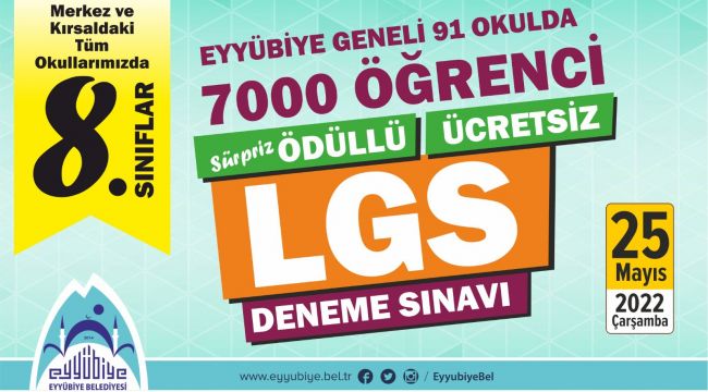 Eyyübiye Belediyesi’nden 7000 Öğrenciye Ödüllü LGS Denemesi