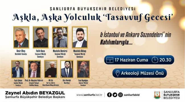 Büyükşehir’den Aşkla, Aşka Yolculuk Tasavvuf Gecesi