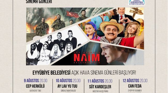 Eyyübiye’de Açık Hava Sinema Günleri Başlıyor