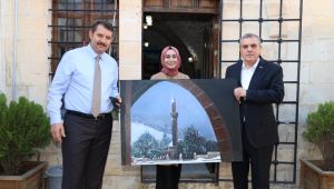 Başkan Beyazgül İle Vali Ayhan Sanat Sokağndaki Atölye Çalışmasına Katıldı