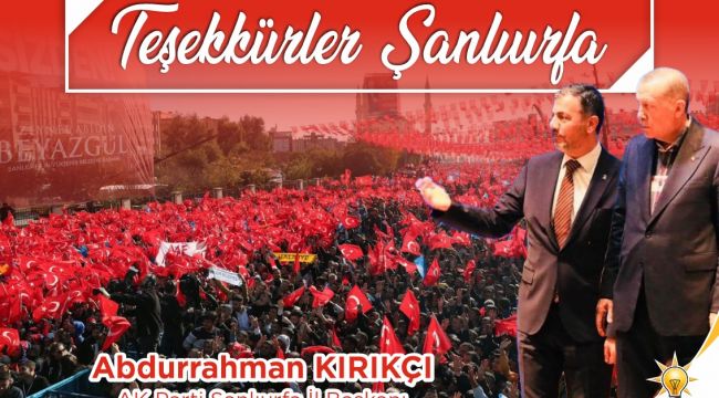 Başkan Kırıkçı'dan miting teşekkürü