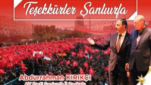 Başkan Kırıkçı'dan miting teşekkürü