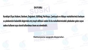 ŞUSKİ Uyardı: “Karaköprü’de Bazı Mahallelerde Musluklardan Akan Suyu İçmeyelim”