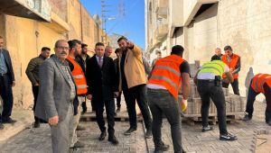 Suruç Kaymakamı ve Belediye Başkan Vekili İbrahim Güneş, Parke Taşı Çalışmalarını Denetledi