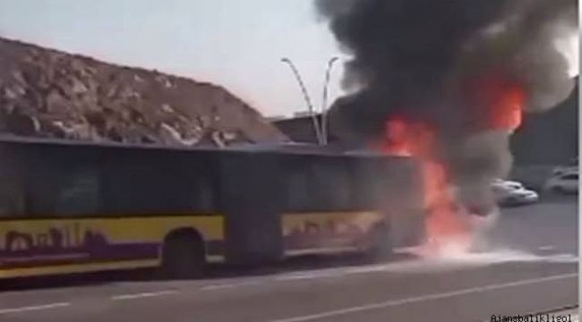 Urfa'da şehiriçi yolcu otobüsü yandı