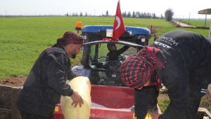 Büyükşehir’in Ektiği Buğdaya Gübre Atıldı