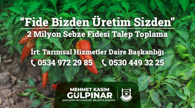 Büyükşehir’den ‘’Fide Bizden Üretim Sizden’’ Projesi