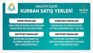 Haliliye’de Kurban Satış Ve Kesim Yerleri Belirlendi