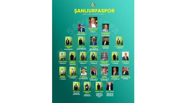 Şanlıurfaspor'da Yeni Dönem: 2025–2026 Yönetim Kurulu Görev Dağılımı Açıklandı