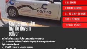 Cemre Sürücü Kursu'nda Kayıtlar Tüm Hızıyla Devam Ediyor