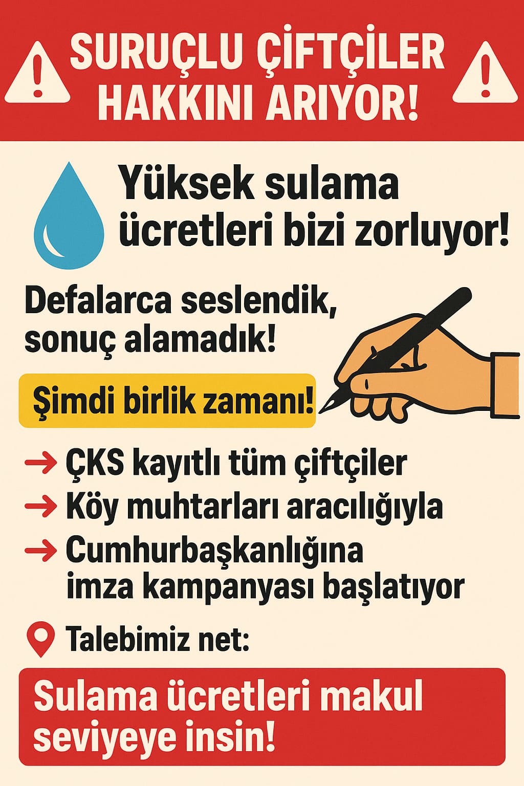 Suruçlu Çiftçilerden Cumhurbaşkanlığına İmza Kampanyası