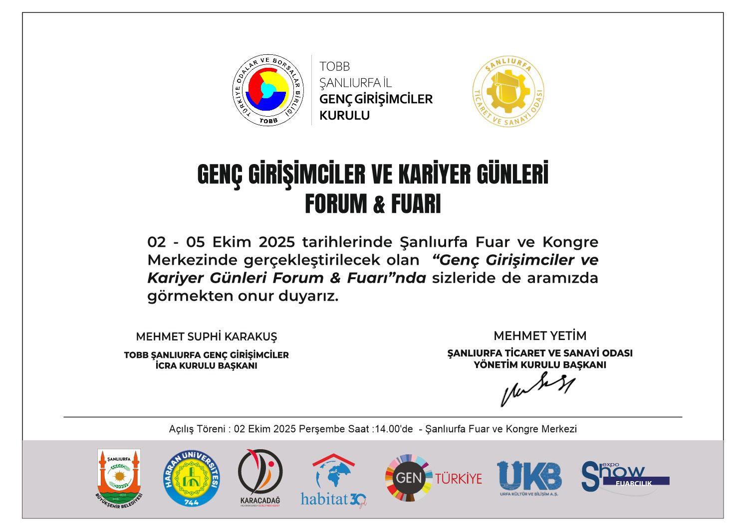 Şanlıurfa’da “Genç Girişimciler ve Kariyer Günleri” Başlıyor