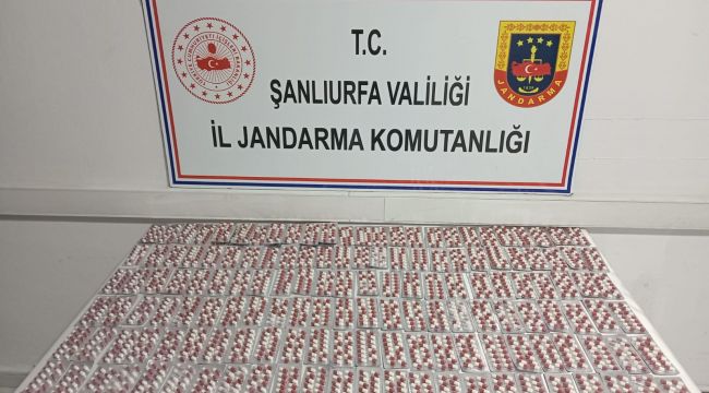 Şanlıurfa’da jandarmadan uyuşturucu operasyonu: 2128 adet sentetik hap ele geçirildi
