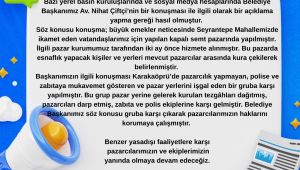 Karaköprü Belediyesi’nden Pazaryeri Olayına Açıklama