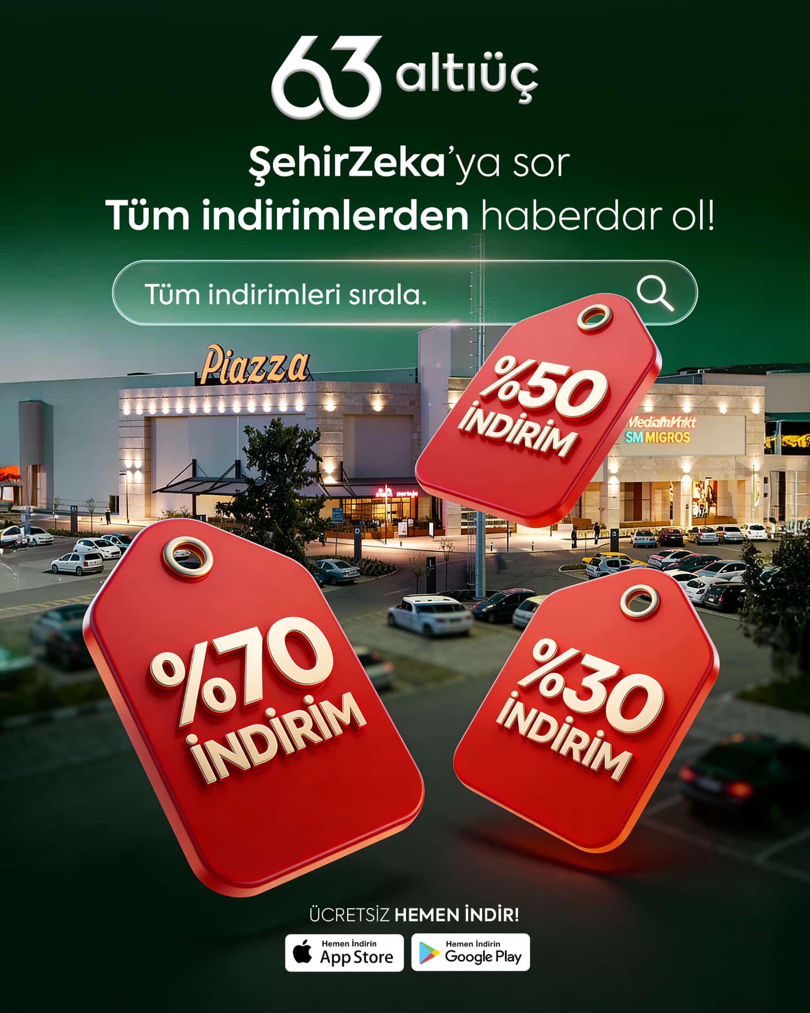 AltıÜç App ve ŞehirZeka ile Şehirdeki Tüm İndirimler Tek Ekranda