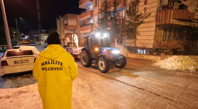 Haliliye’de Kar Mesaisi Kesintisiz Sürüyor