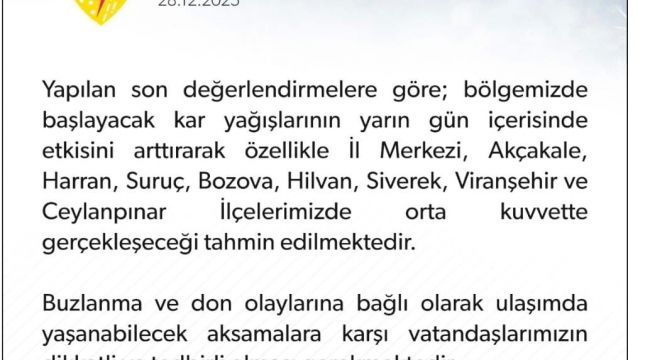 Meteorolojiden Kar Yağışı ve Buzlanma Uyarısı