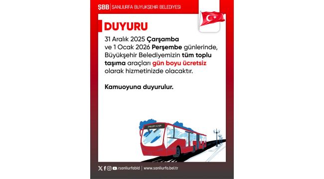 Toplu Taşıma Araçları Çarşamba Ve Perşembe Günleri Ücretsiz Olacak