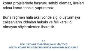 Başkan Şakak'tan TOKİ İddialarına Net Yanıt