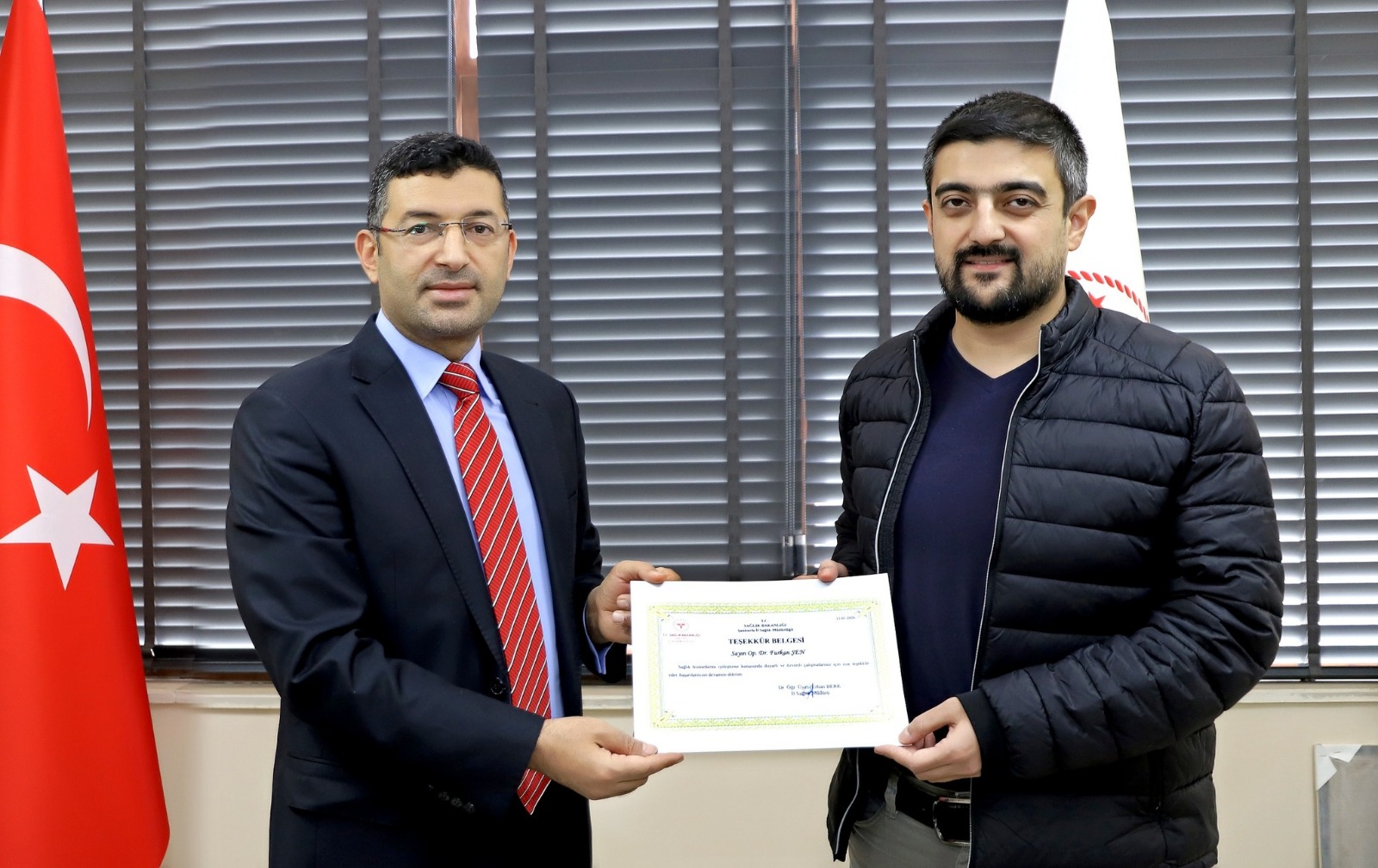 Dr. Furkan Şen’e ROP Taramalarındaki Özverili Çalışmaları Nedeniyle Teşekkür Belgesi