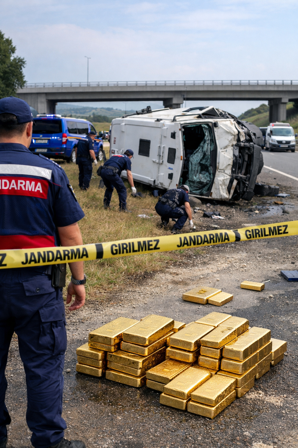İstanbul-İzmir Otoyolu'nda Altın Yüklü Zırhlı Araç Kaza Yaptı: 11 Kilo Altın Kayıp
