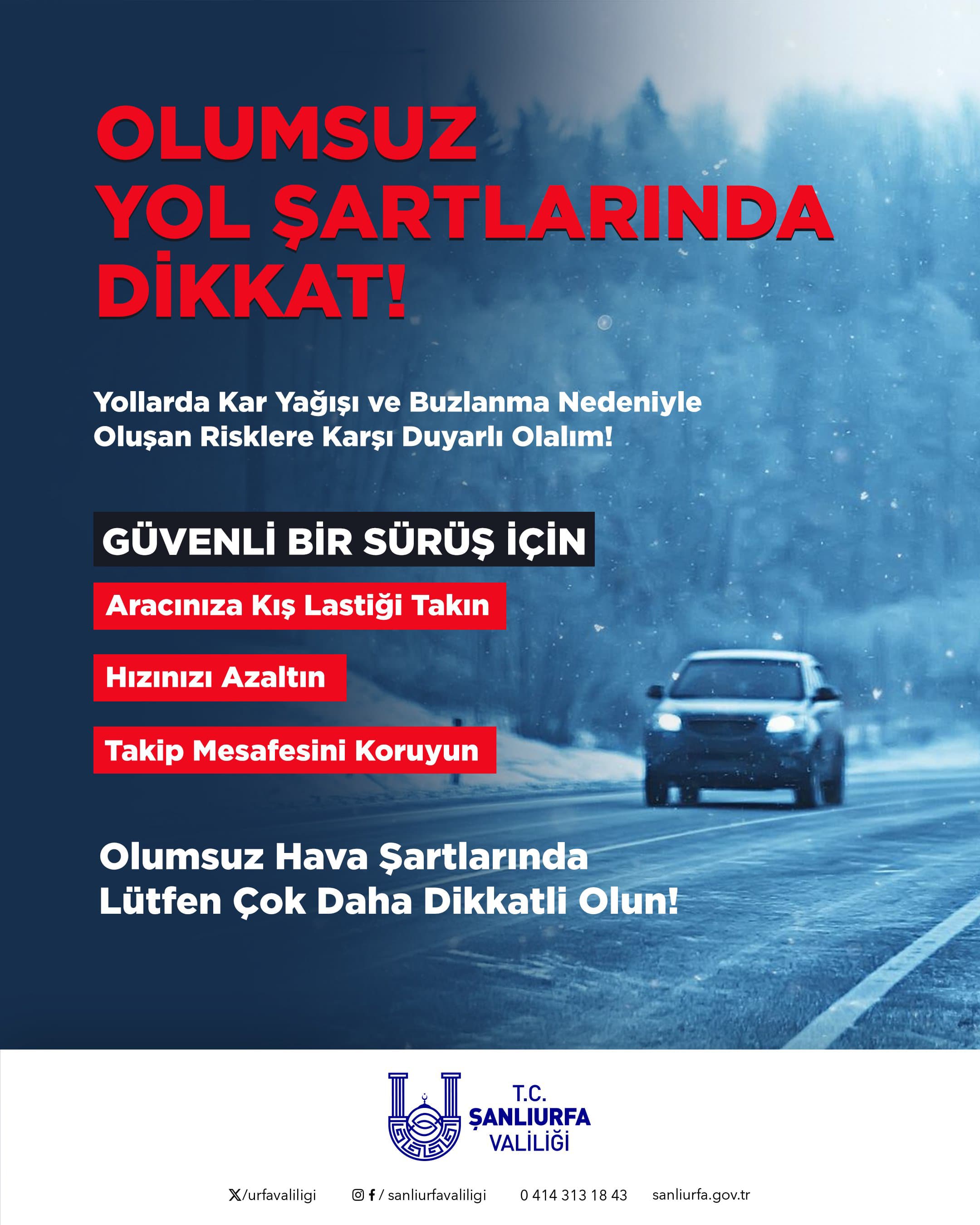 Vali Hasan Şıldak’tan Kar Yağışı Uyarısı